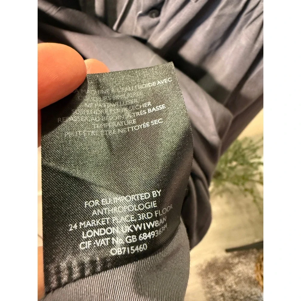 Maeve tencel tie front loose fit flowy comfort slate gray cooling‎ layer SM euc